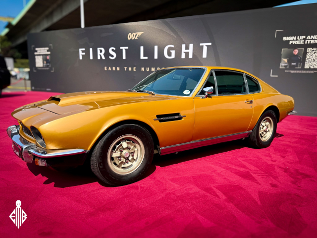 Aston Martin DBS on display at the 007: First Light booth by IO Interactive during Gamescom 2025