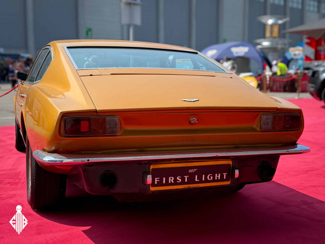 Aston Martin DBS on display at the 007: First Light booth by IO Interactive during Gamescom 2025