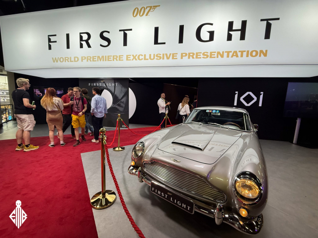 Aston Martin DB5 on display at the 007: First Light booth by IO Interactive during Gamescom 2025