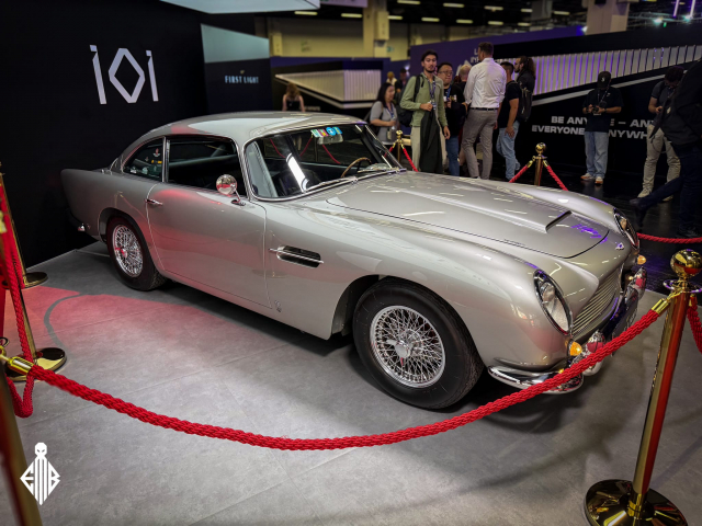 Aston Martin DB5 on display at the 007: First Light booth by IO Interactive during Gamescom 2025