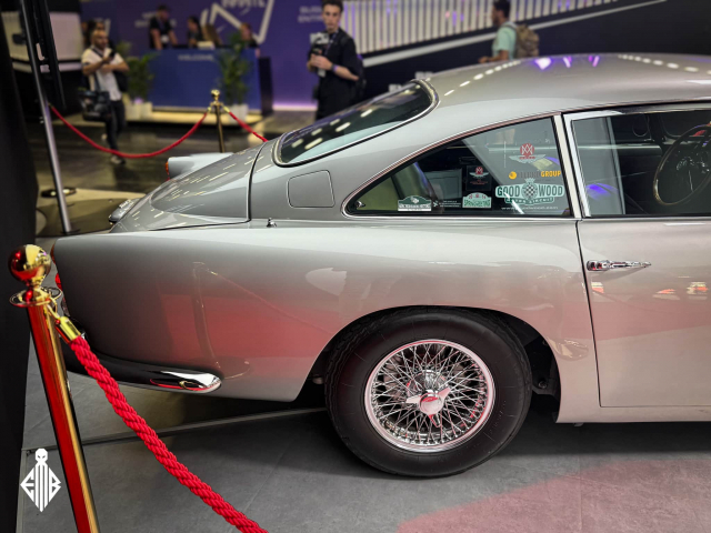 Aston Martin DB5 on display at the 007: First Light booth by IO Interactive during Gamescom 2025