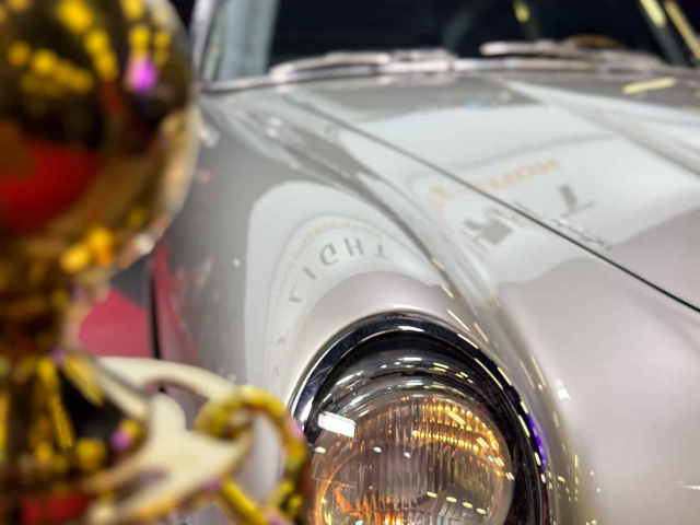 Aston Martin DB5 on display at the 007: First Light booth by IO Interactive during Gamescom 2025