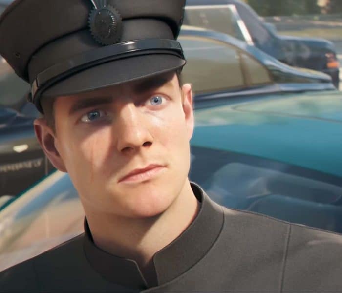 Screenshot from 007: First Light showing James Bond in a chauffeur’s uniform during the first mission in Slovakia at the Grand Carpathian Hotel.