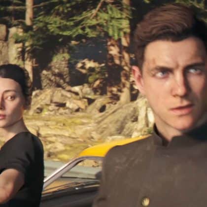 007: First Light Screenshot: Miss Roth and James Bond leaving the Aston Martin DBS at the airport in Slovakia