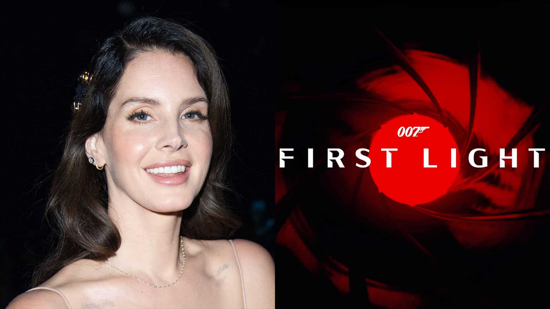 Lana Del Rey alongside the 007: First Light logo, sparking speculation about her potential theme song for IO Interactive’s upcoming James Bond game.