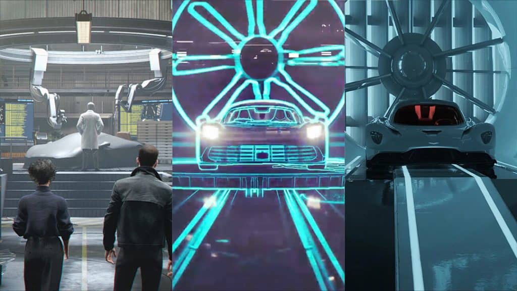 The Aston Martin Valhalla as teased in the 007: First Light reveal trailer, in its own reveal trailer and as a concept car in No Time To Die