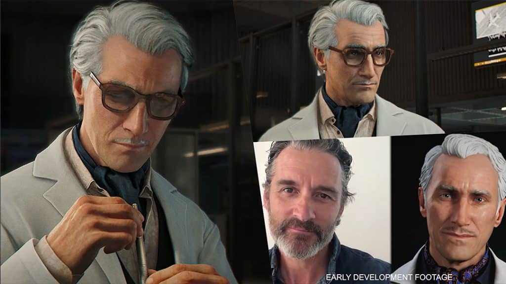 creenshots and character renders of Q alongside actor Alastair Mackenzie, who portrays him in 007 First Light, shown in the Beyond the Light Episode 2 dev diary.