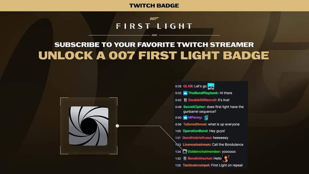 The Twitch Subscription Badge for 007 First Light