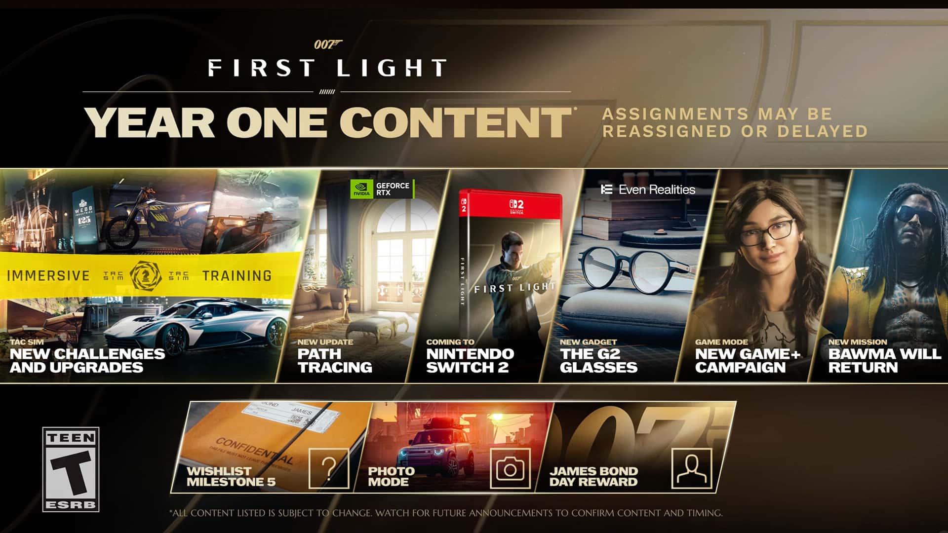 007 First Light Year One Content Roadmap